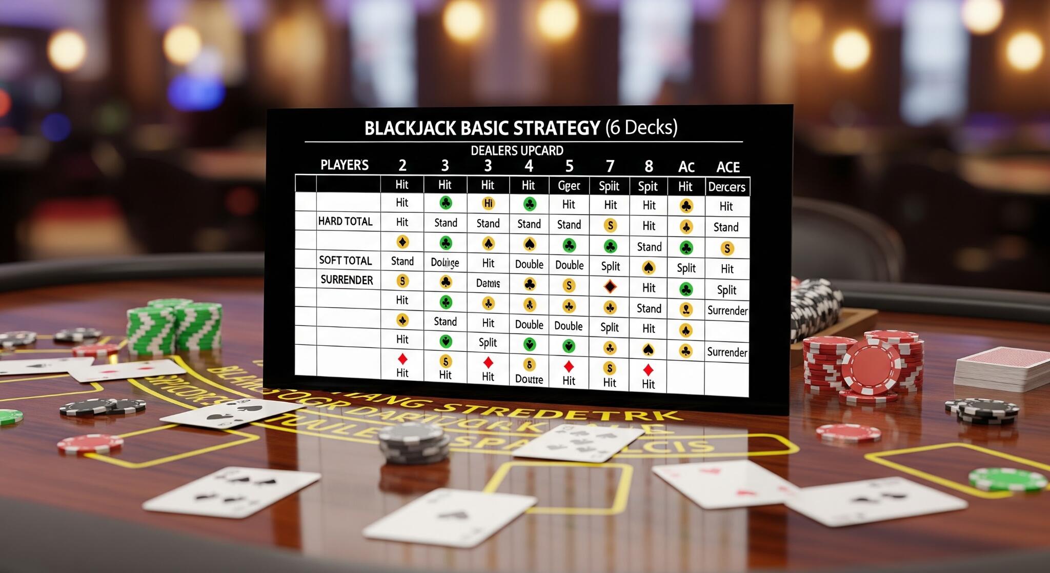 Blackjack basic strategy chart – 6 decks blackjack strategia taulukko selitettynä
